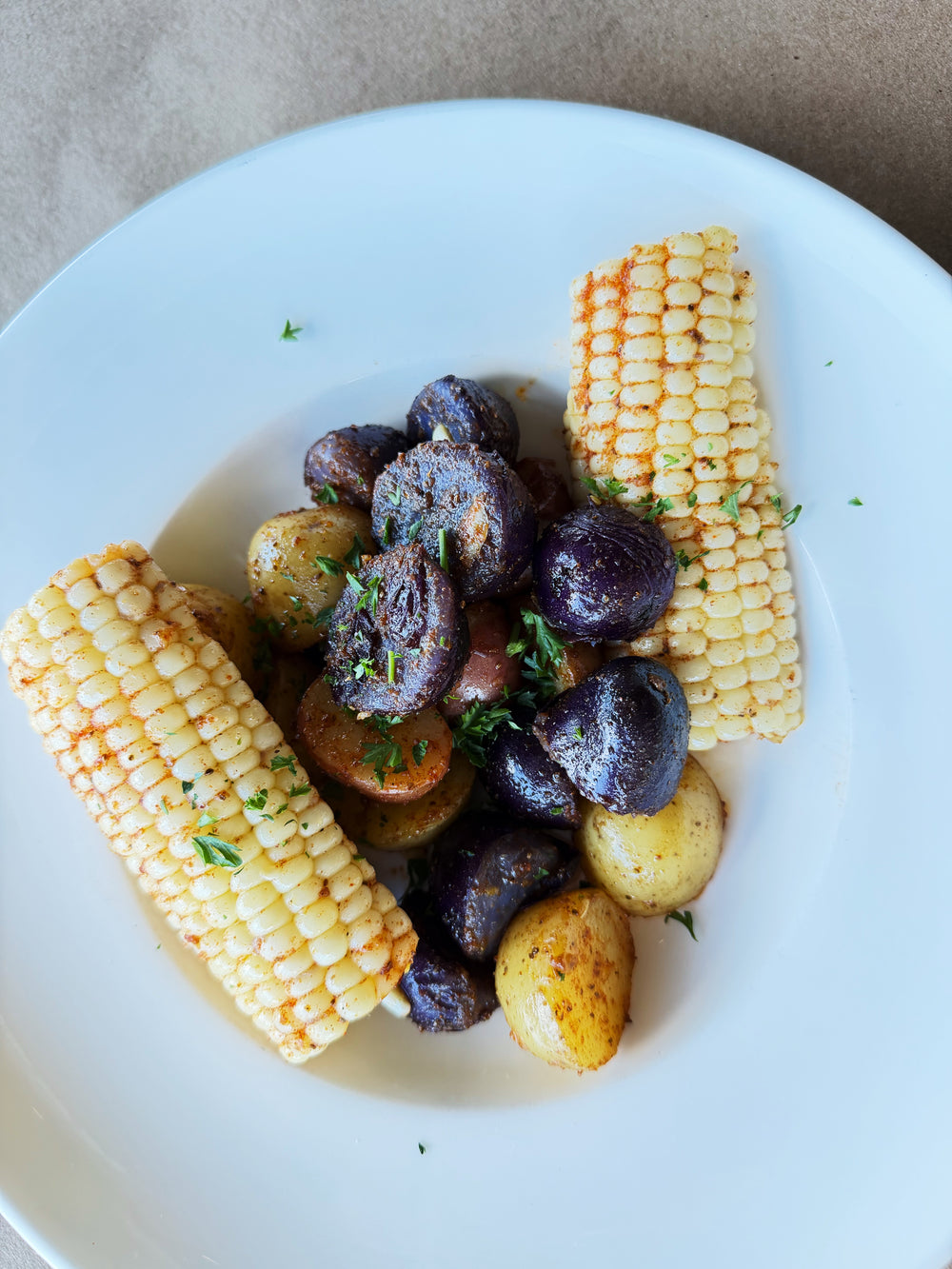 Bay-Spiced Corn and Potatoes